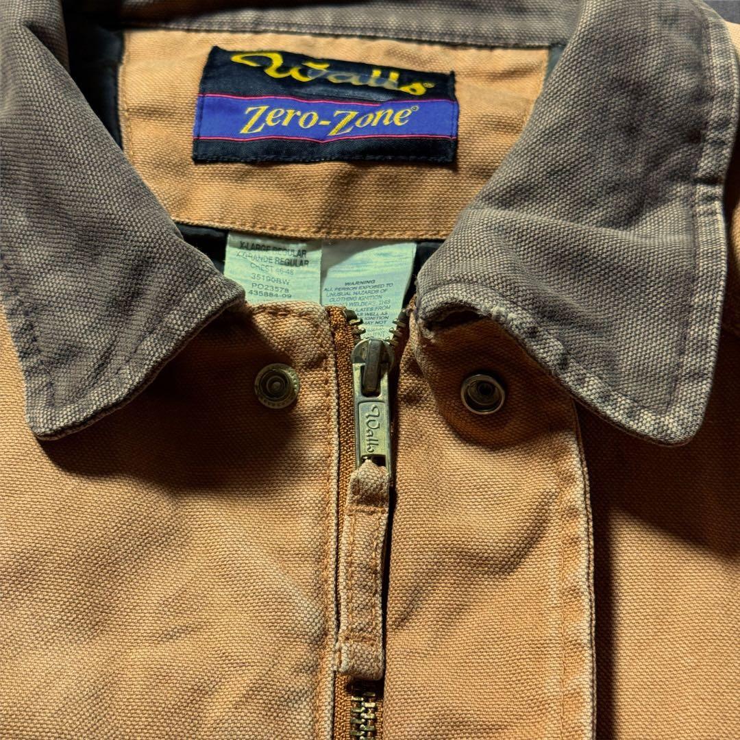 みやっしゅ1883 古着00年代Wallsダックジャケット刺繍ロゴ中綿フェ