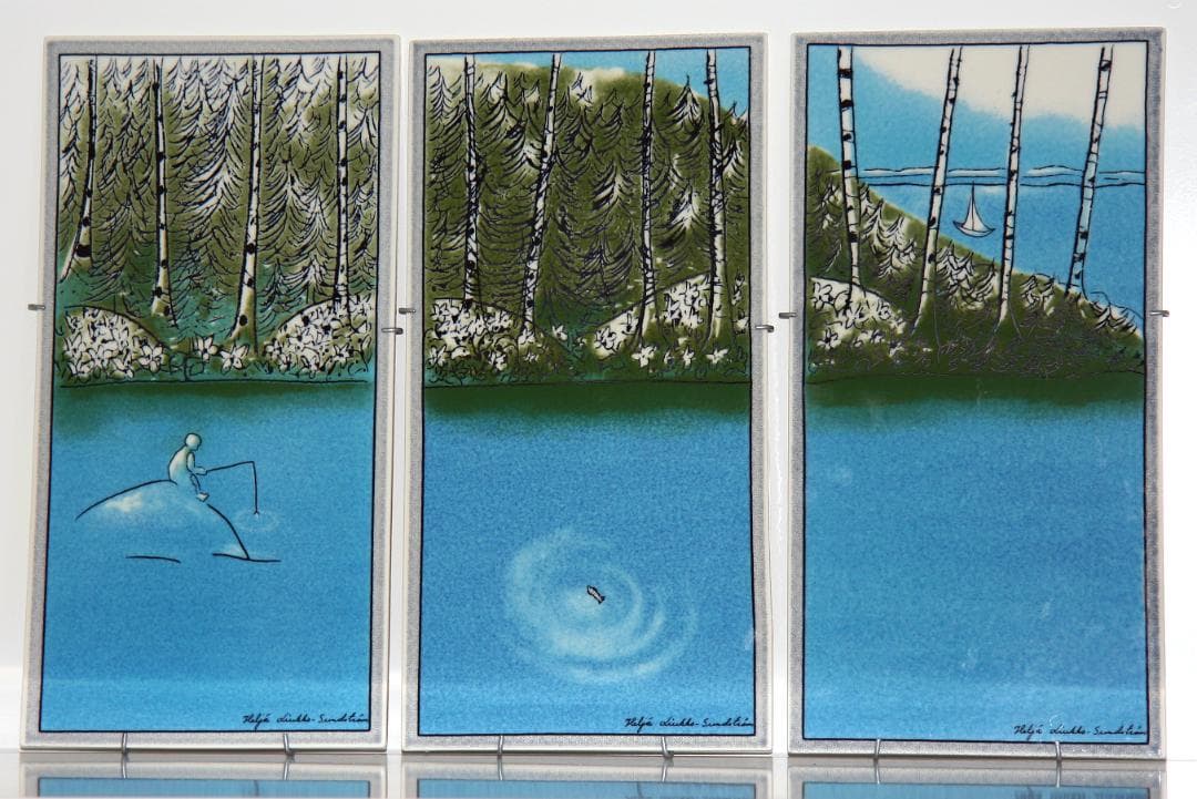 ヘルヤ・リウッコ　陶板　Human and Nature　３枚組