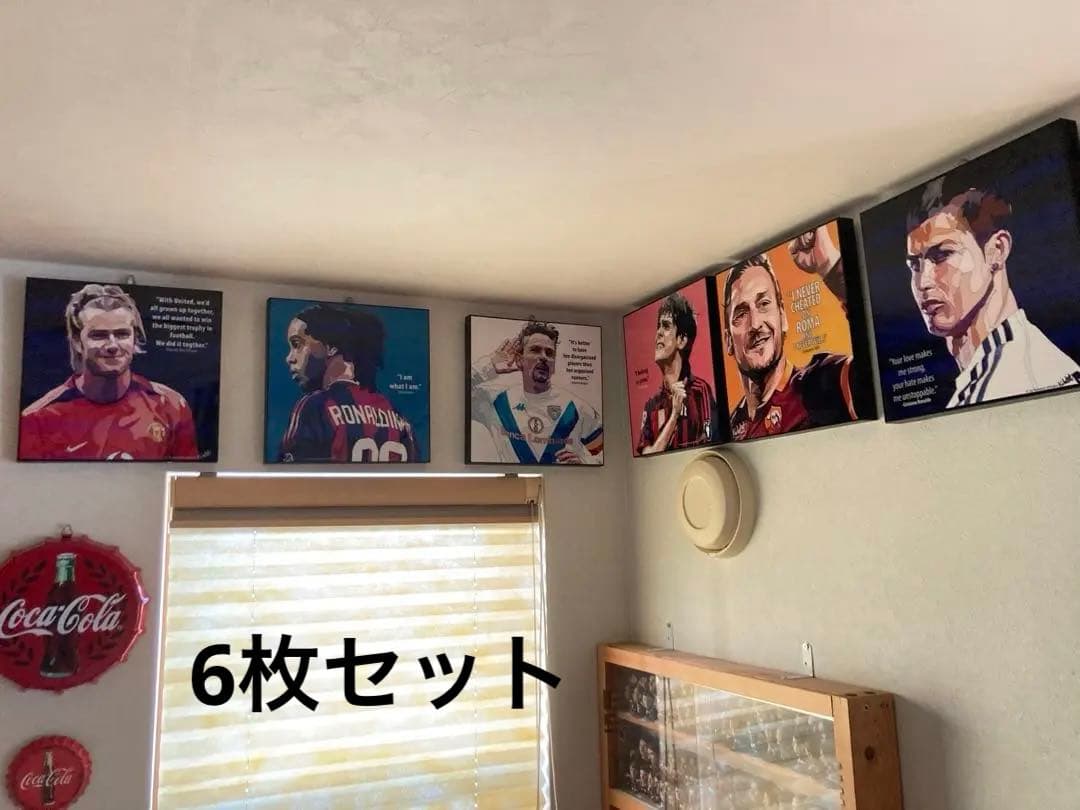 サッカー選手　アートパネル　壁掛け　6枚セット ポスター　匿名即発送　レジェンド