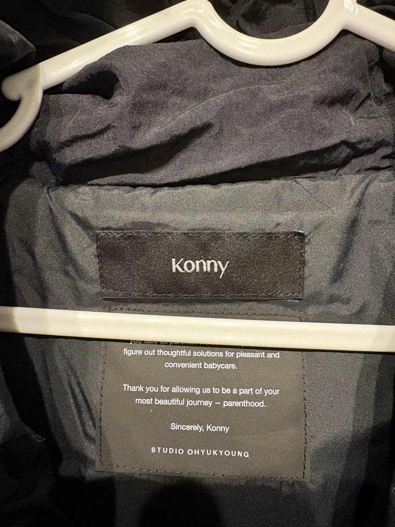 Konny ベビーキャリアアウター パデットジャケット Mブラック