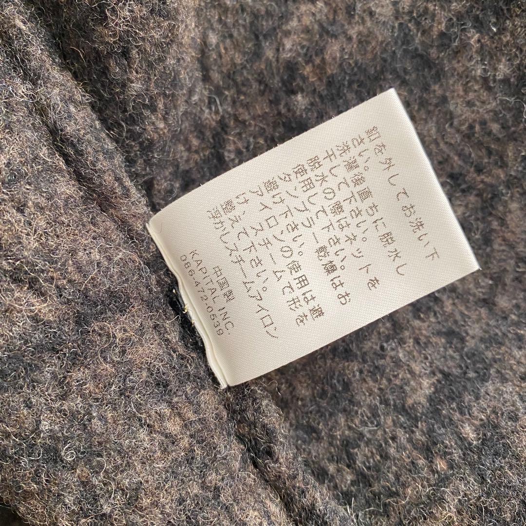 【キャピタル】⛄️様ニットジャケット　ブルゾン　ウール　ダークブラウン　1 日本製