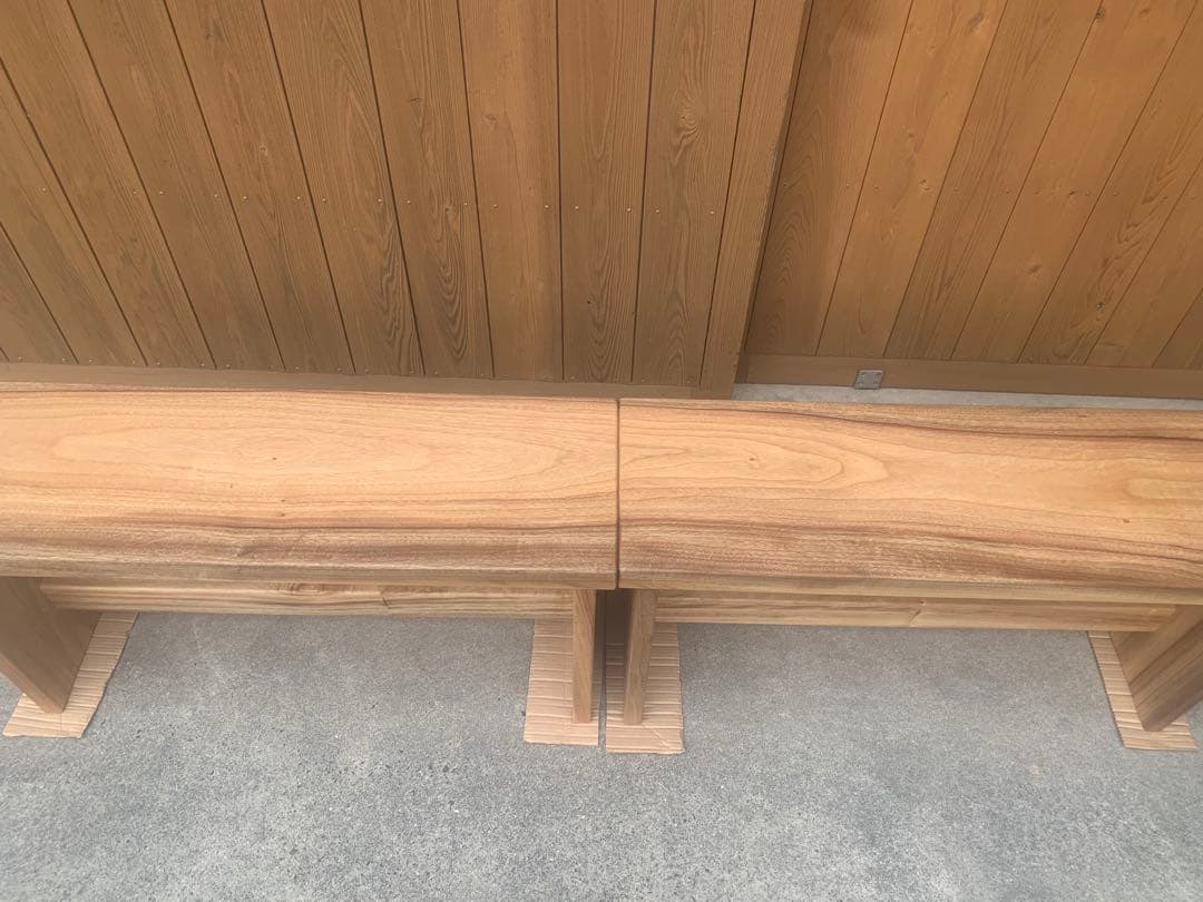 ☆ゆかり☆ 楠ベンチ＊補強貫有(2台)オーダー製作○確認