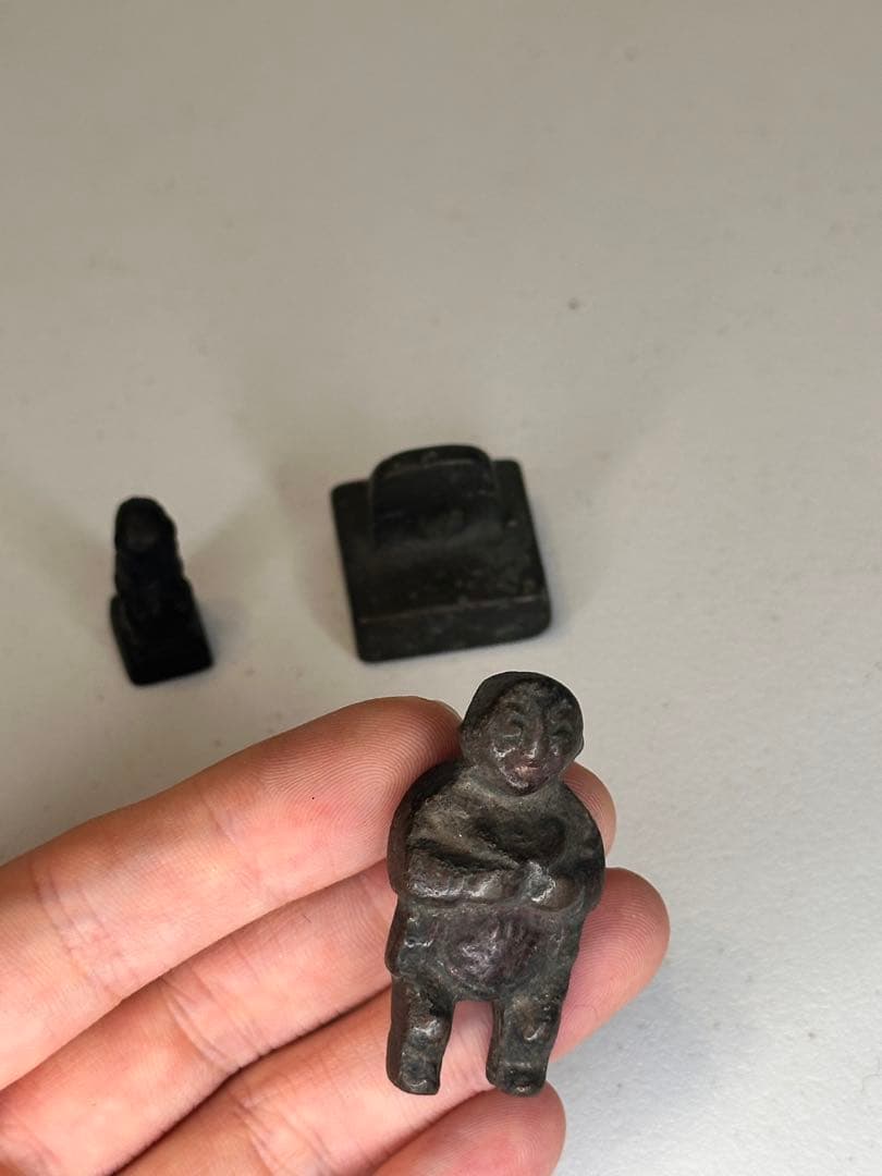 中国 銅製 置物 印章 三点セット