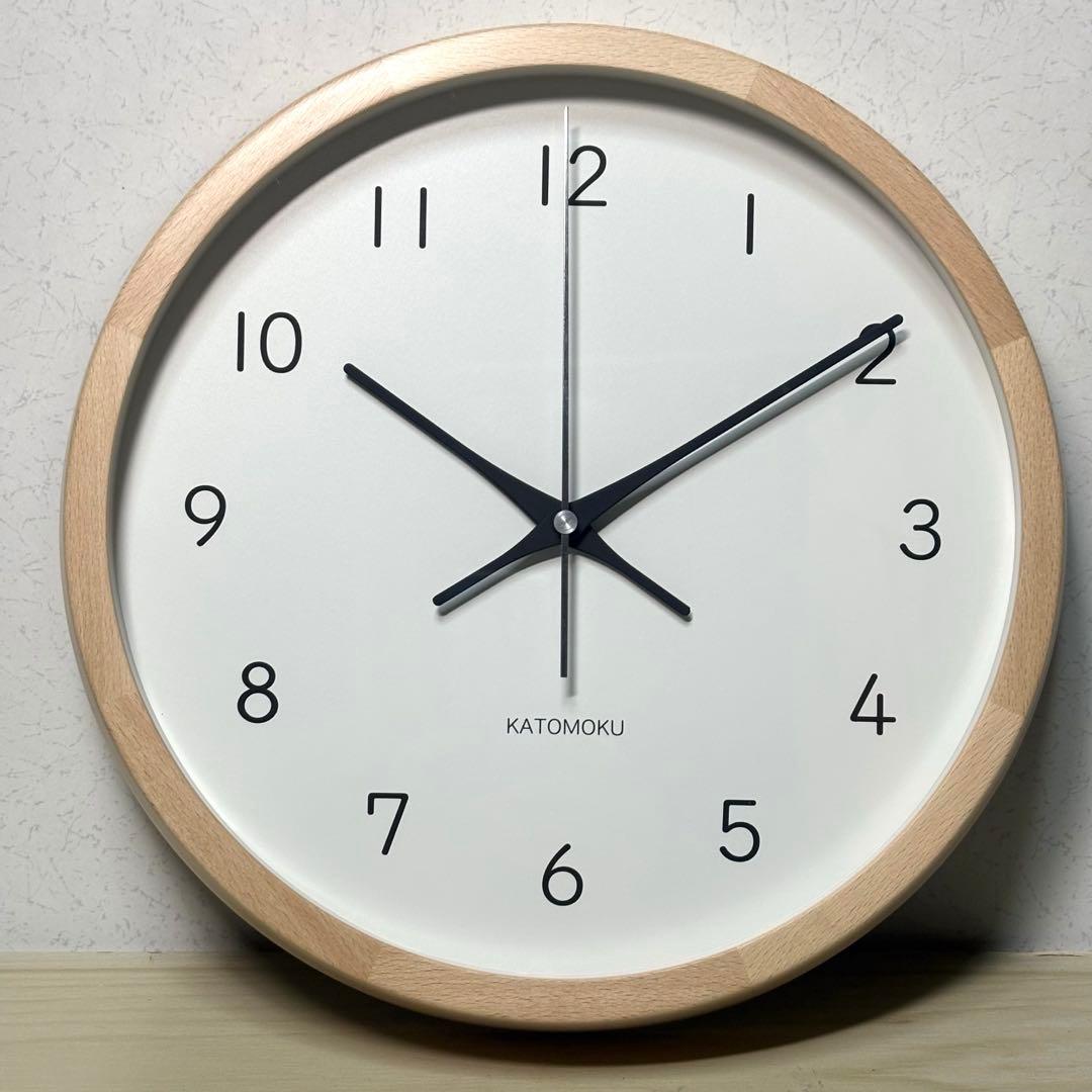 【訳アリ未使用品】カトモクKATOMOKU 電波時計 掛け時計 KM-104