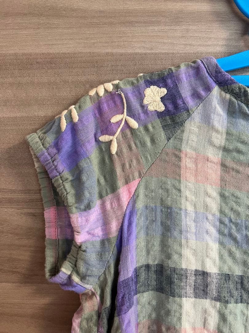 美品　Apolina Iris smock picninc check 5-7Y