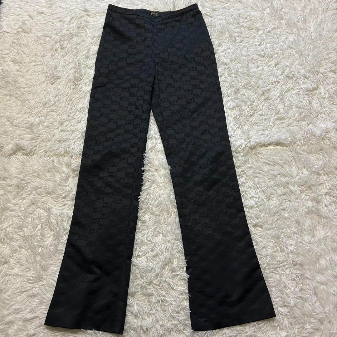 【美品】ヴェルサーチ クラシック スーツ セット 黒 総柄 ジャケット パンツ