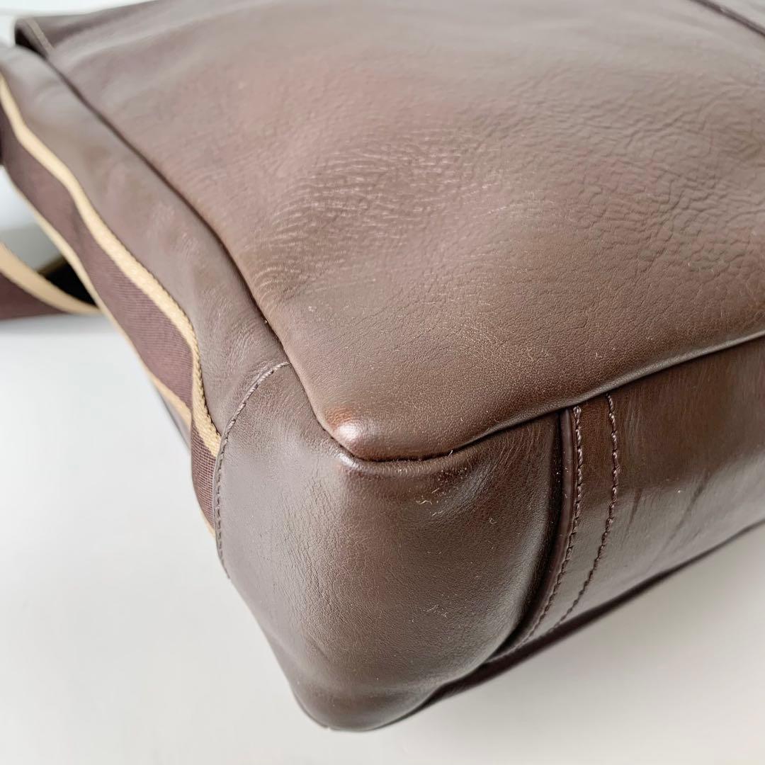 【COACH】コーチ　メッセンジャーバッグ　レザー　ブラウン　茶色　ヘリテージ