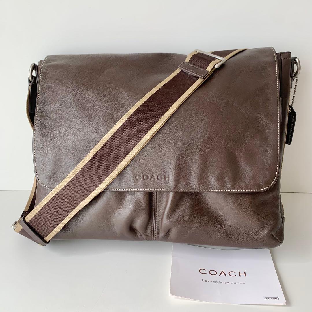 【COACH】コーチ　メッセンジャーバッグ　レザー　ブラウン　茶色　ヘリテージ