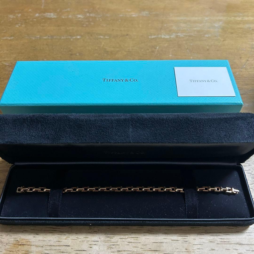 アクセサリー Tiffany T narrow chain bracelet k18PG