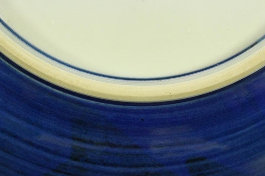 九谷 呉須赤絵 飾皿 φ32.2cm 共箱 作家物 未使用(ZE593)