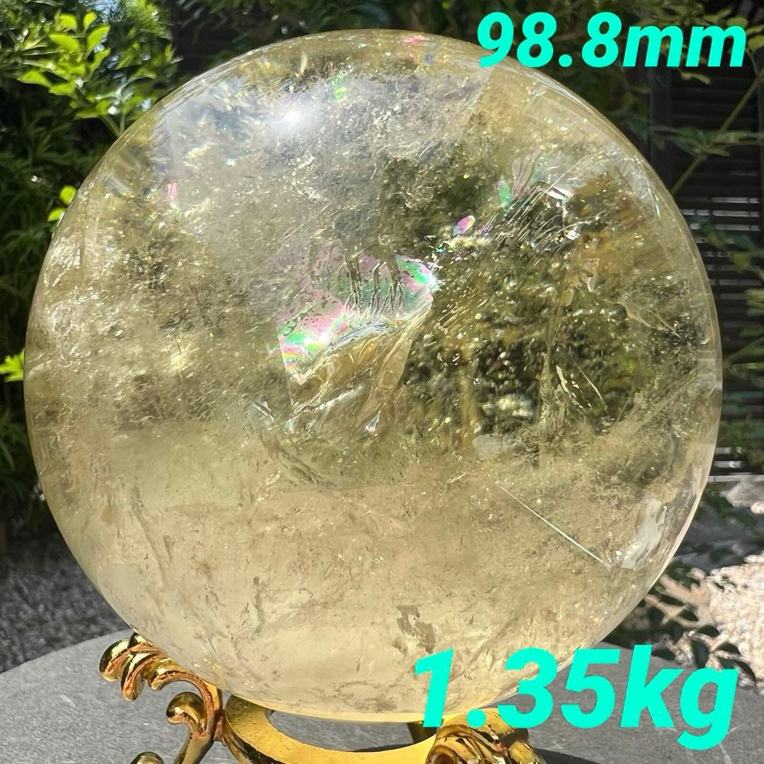 ✳️究極の逸品✨極上品質 美麗黄水晶✨幸運の石✨レインボー シトリン 丸玉 天然石