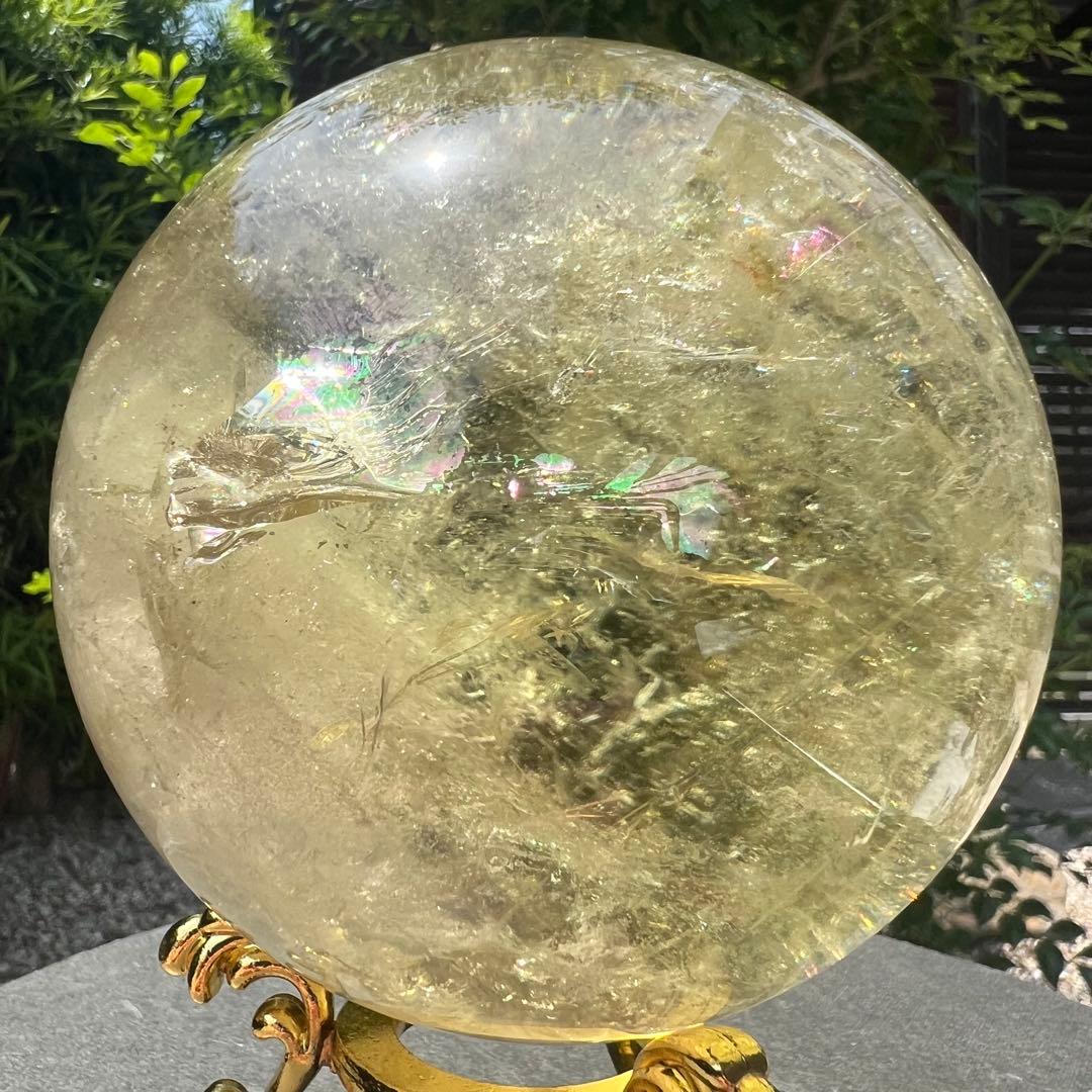 ✳️究極の逸品✨極上品質 美麗黄水晶✨幸運の石✨レインボー シトリン 丸玉 天然石