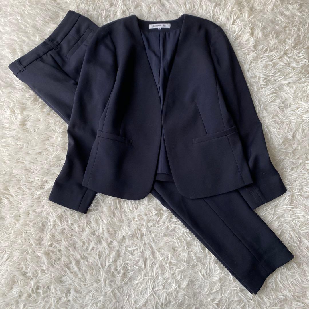 NATURAL BEAUTY BASIC ノーカラーパンツスーツ セットアップS