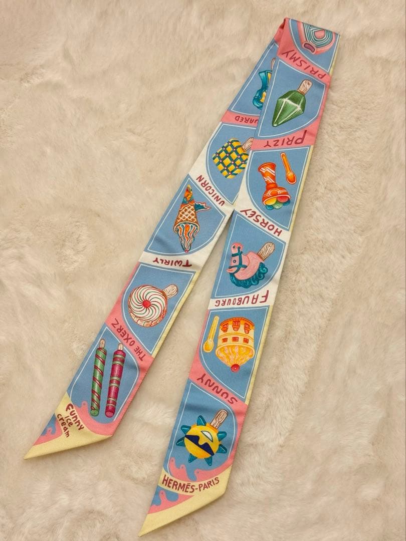 エルメス HERMES ツイリー FUNNY ICE CREAM マルチカラー