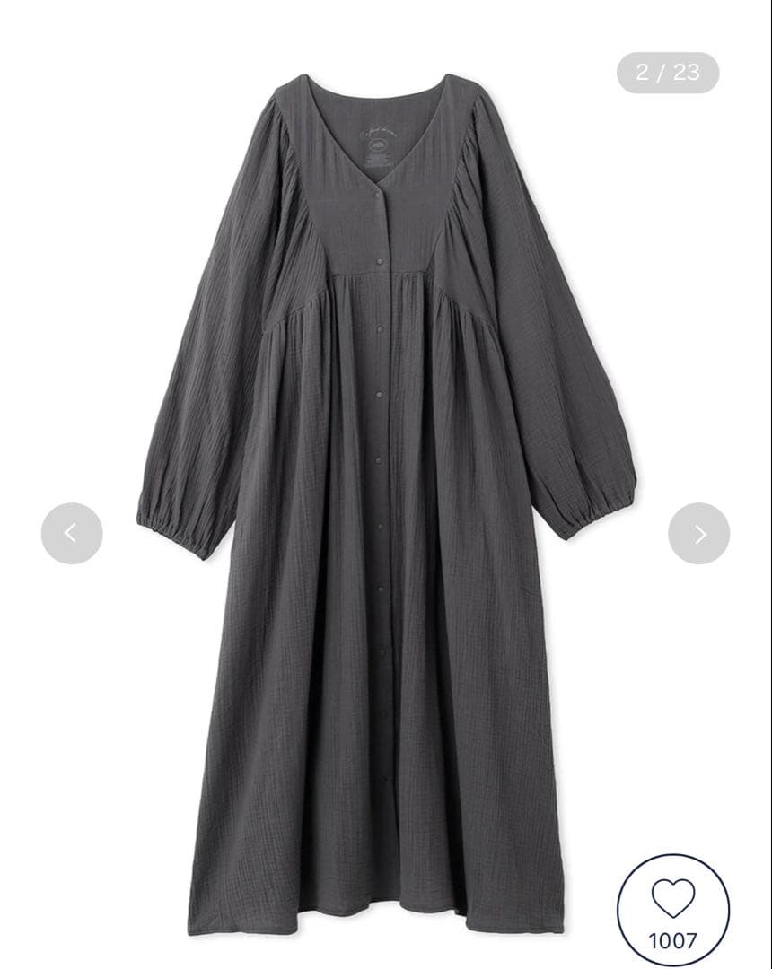 ジェラートピケ　マタニティガーゼワンピース　グレー　新品未使用