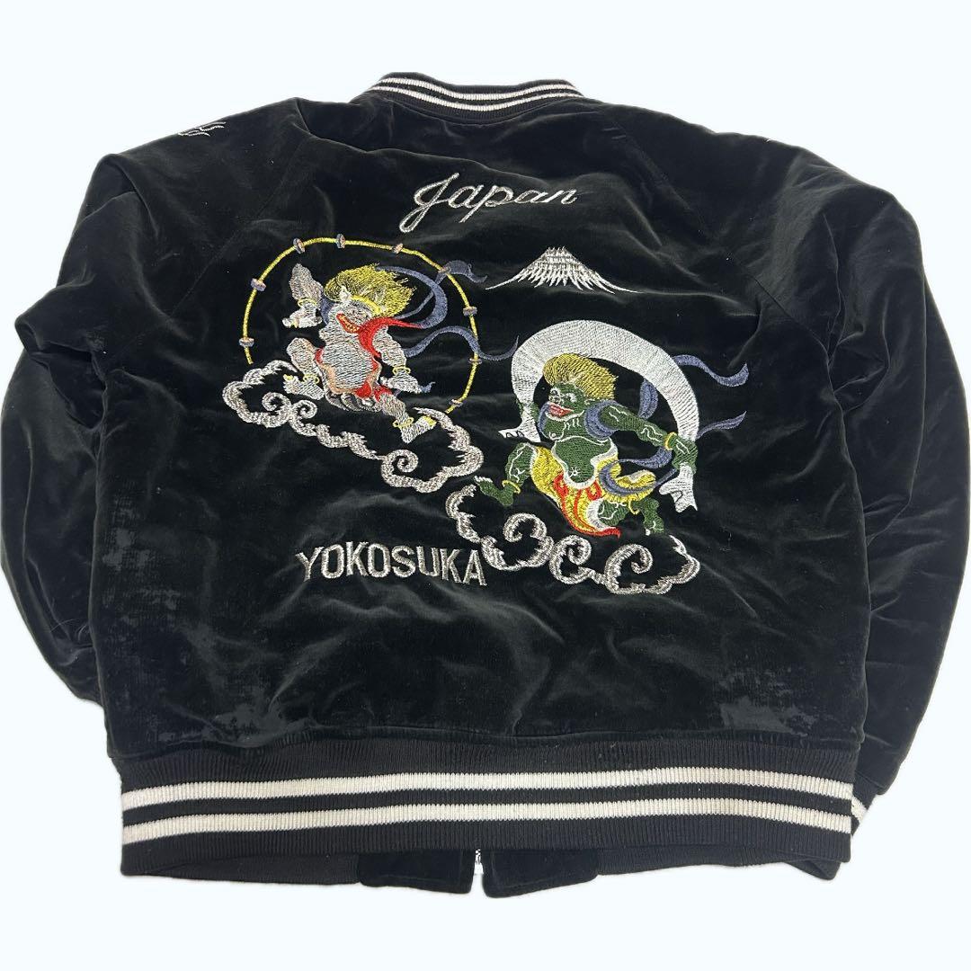 風神雷神　黒 スカジャン　龍 横須賀 日本製　hoshihime