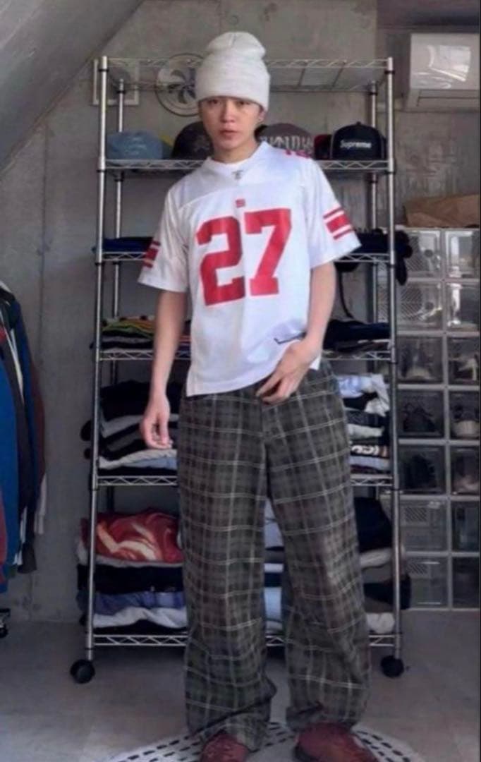 サイズ32 かつき着用 Jaded London 緑チェックパンツ