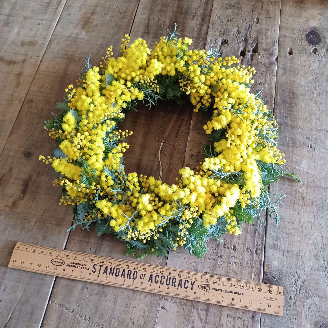 新品 未使用 ミモザ リース ドライフラワー 30cm 【ご予約スタート】