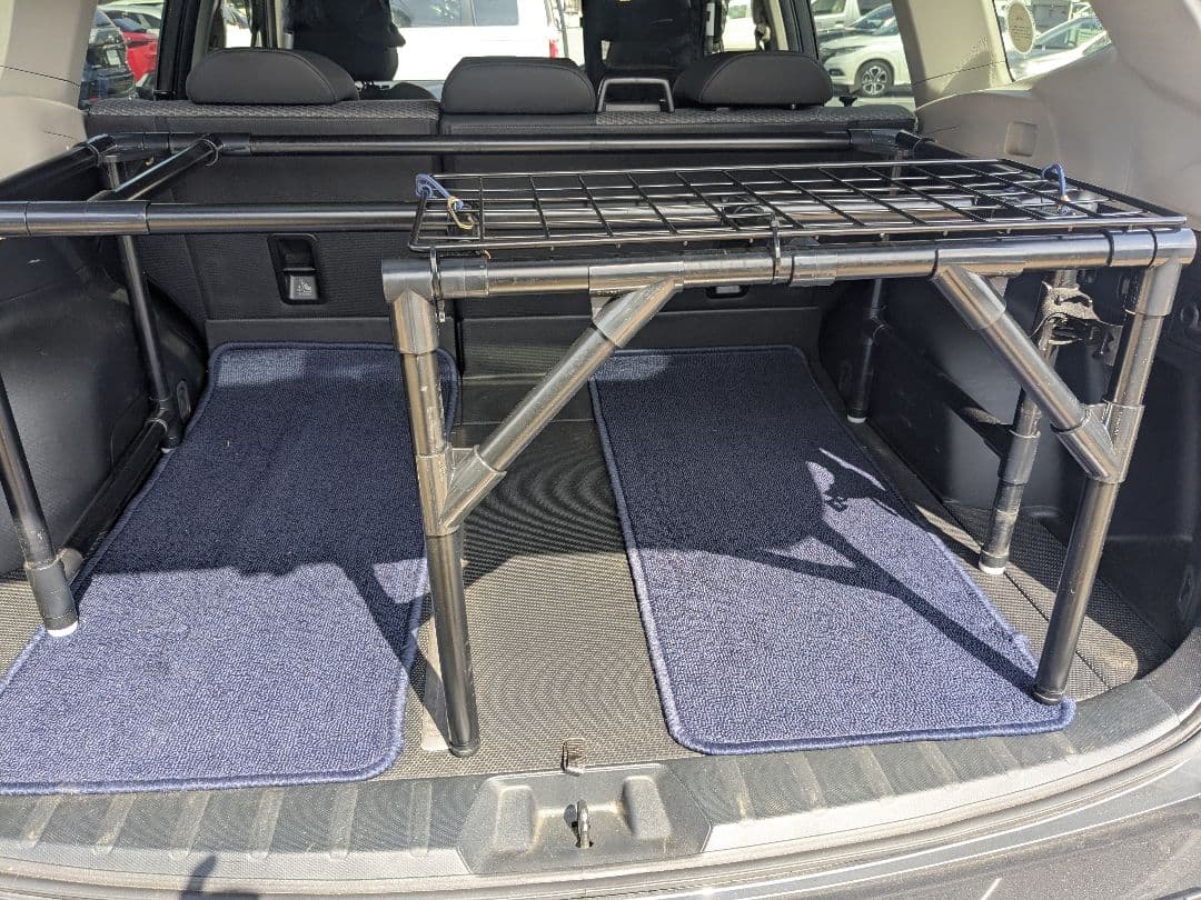 SUV車用車中泊対応イレクターパイプテーブルフレームのみ （SKフォレスター）