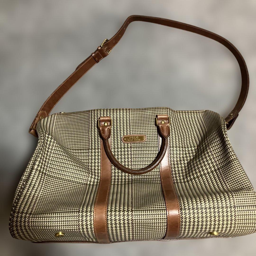 【美品】ポロラルフローレン　千鳥柄　ボストンバッグ