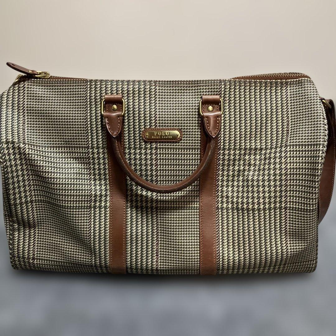 【美品】ポロラルフローレン　千鳥柄　ボストンバッグ