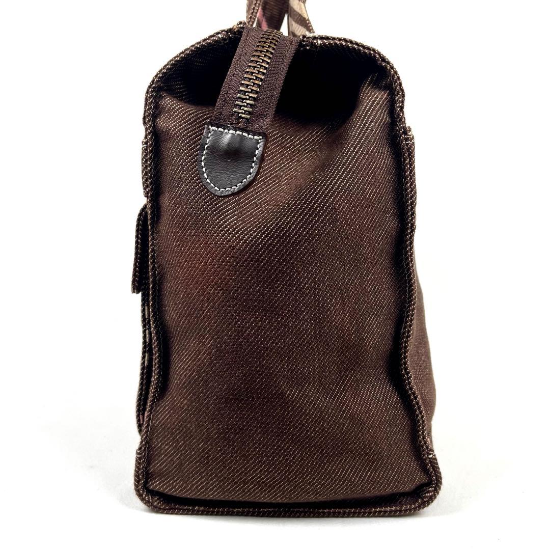 バーバリーブルーレーベル　ミニボストンバッグ　ホースロゴ　キャンバス　極美品