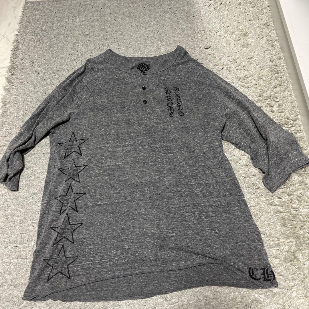 CHROME HEARTS グレー七分袖カットソー L