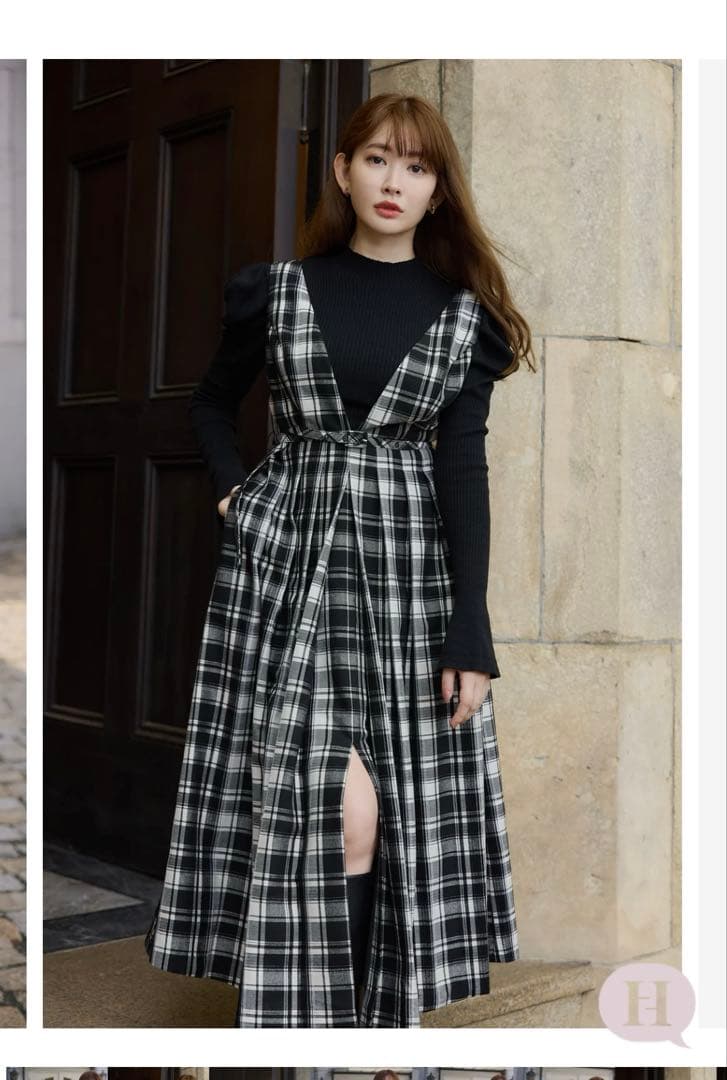 ワンピース Herlipto Classic Plaid Jumper Dress