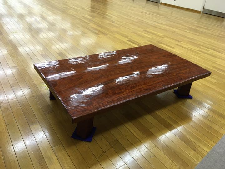 【引取限定】［アフリカケヤキ製］座卓