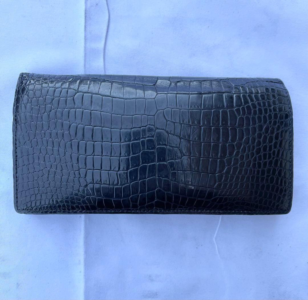 JRA認証 スモールクロコダイル 長財布 センター1枚取り 日本製