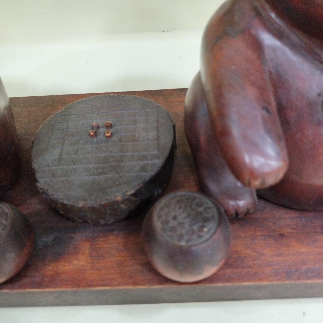 木彫りの縁起猫