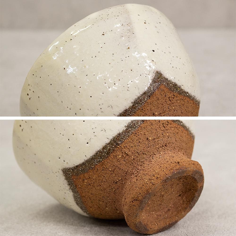 船木研児 白釉茶碗 抹茶碗 共箱 民芸 スリップウェア 茶道具