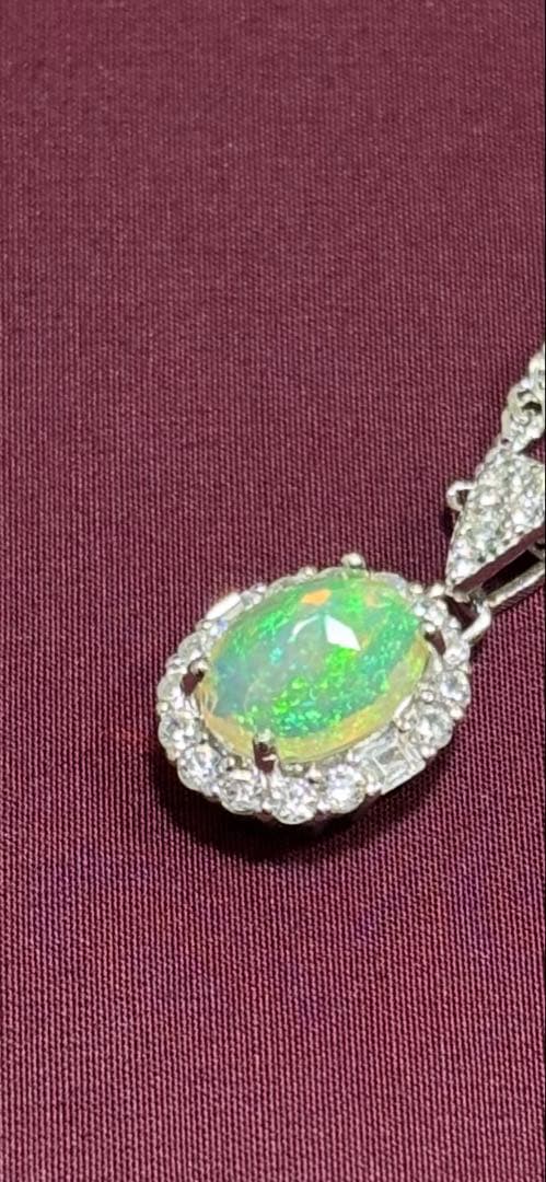 天然オパール シルバー 925チェーン ２種類　一点の販売