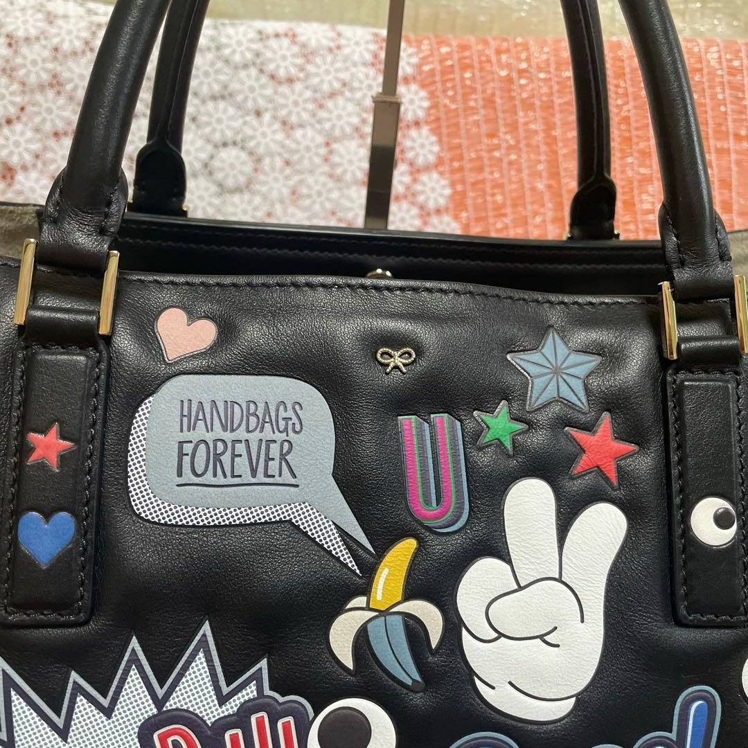 超美品アニヤハインドマーチ　ステッカーズトートバッグ