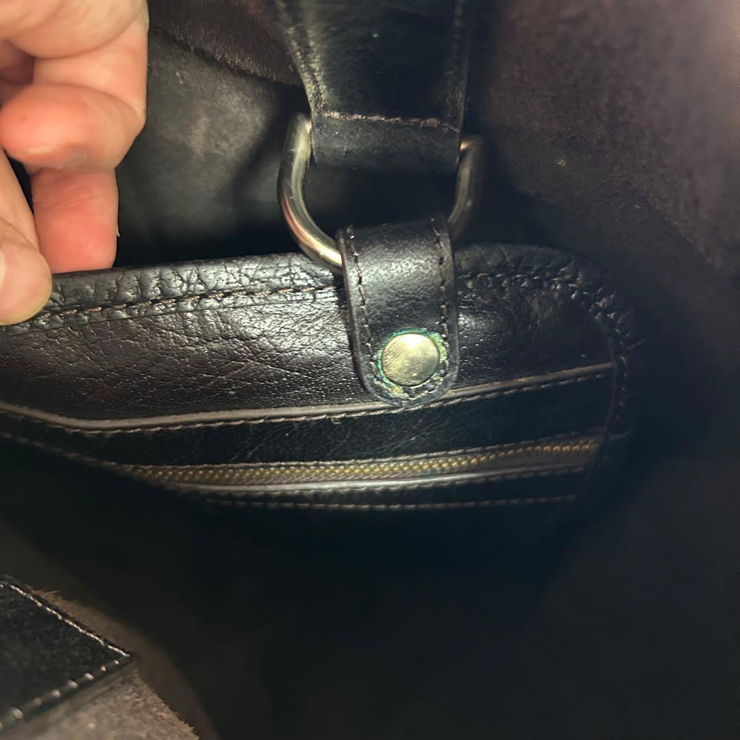 D&G オールレザー メンズ トートバッグ ショルダーバッグ ヴィンテージ 牛革