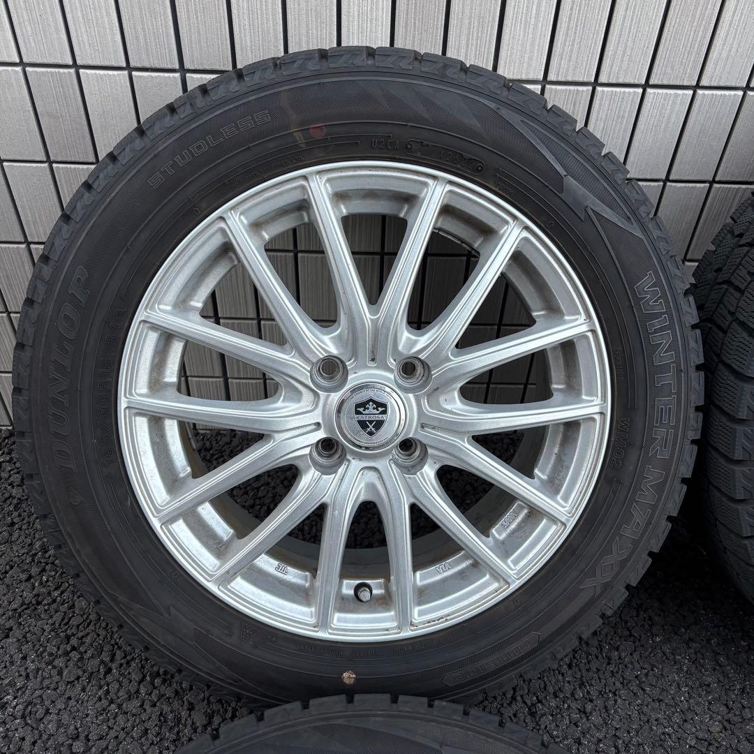 ダンロップ　WM02　185/60R15 スタッドレスタイヤホイール4本セット