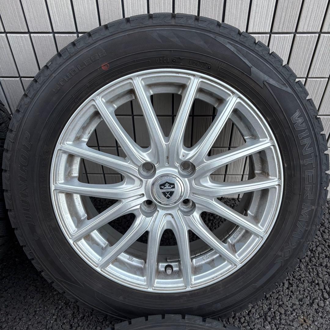 ダンロップ　WM02　185/60R15 スタッドレスタイヤホイール4本セット