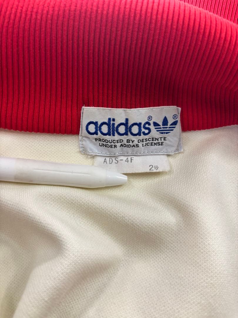 80's adidas トラックジャケット　デサント製　赤 白