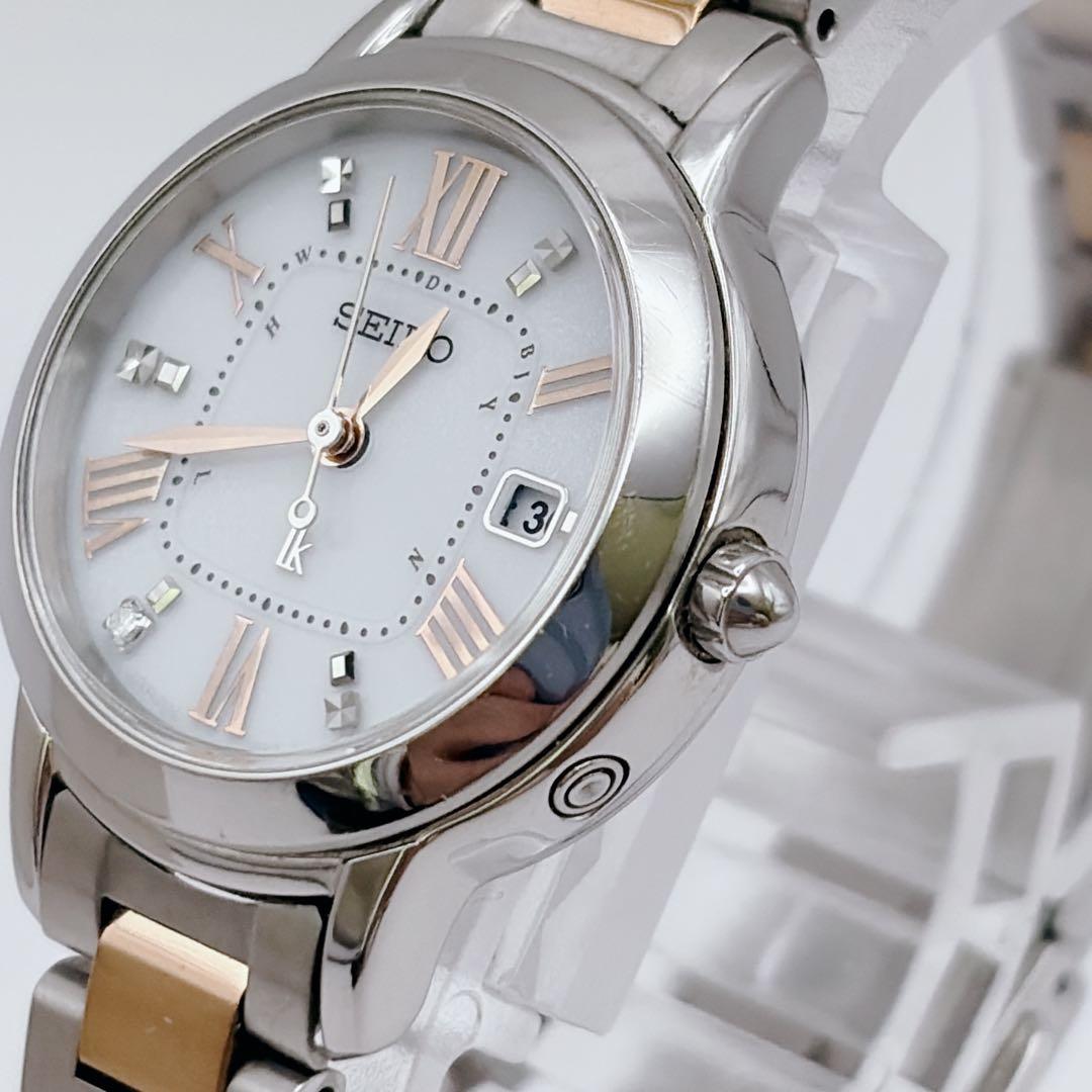 【極美品✨】SEIKO ルキア レディーダイヤ 電波ソーラー 1Pダイヤ チタン