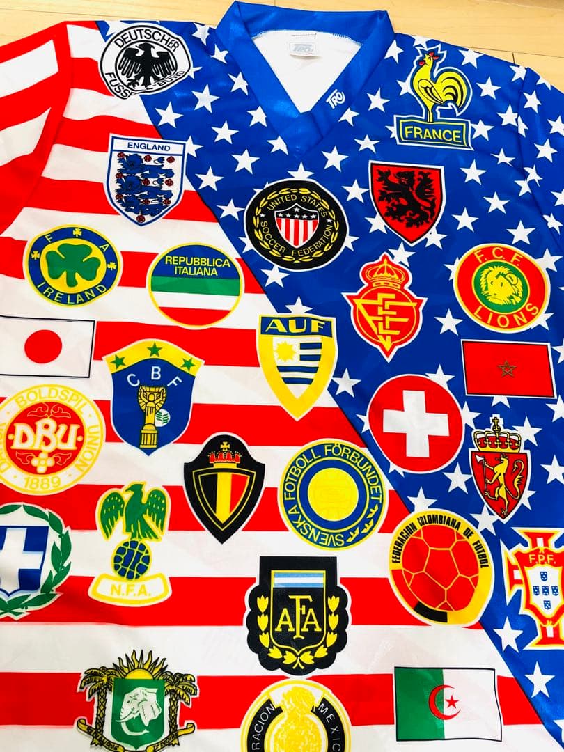 お値下げ/レア1994 USA サッカーユニフォーム　各エンブレム付き　L寸