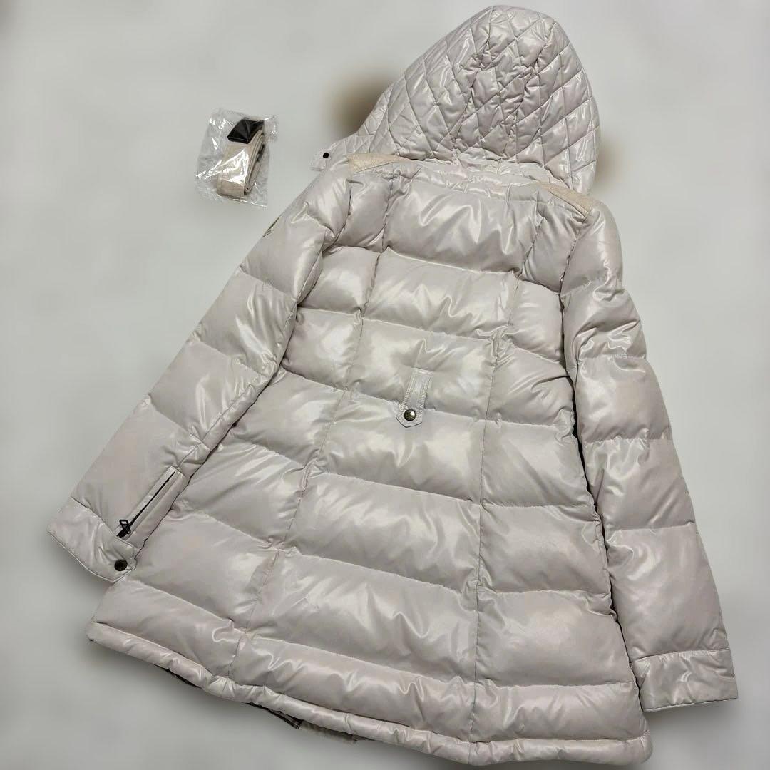 バーバリーブルーレーベル　ダウンコート　M ノバチェック　ホワイトピンク　ベルト