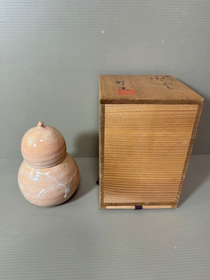 2755 朝日窯　松露庵　松林豊斎作　瓢箪型　置物　未使用