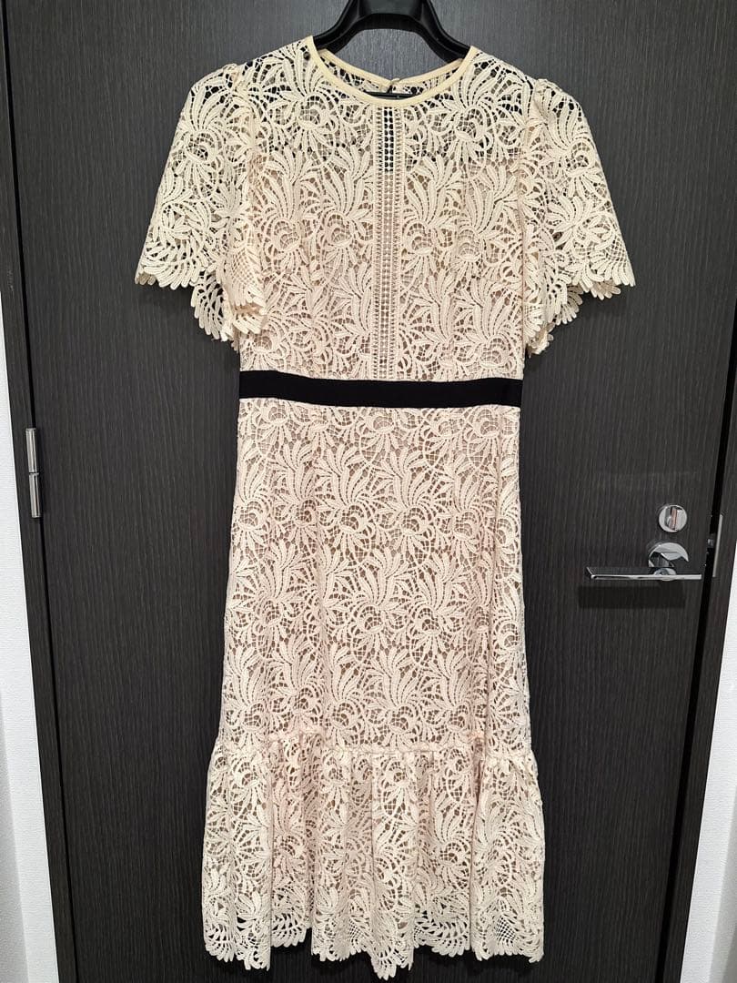 CELFORD リーフレースワンピース サイズ34 イエロー　レースドレス