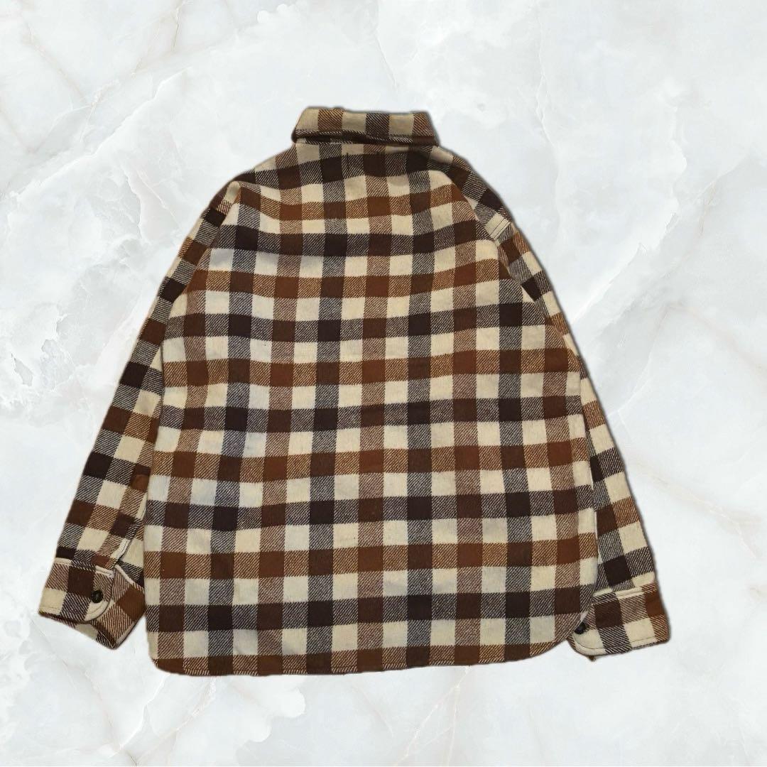 60s-70s L.L.Bean ウールシャツ　Lサイズ 筆記体タグ