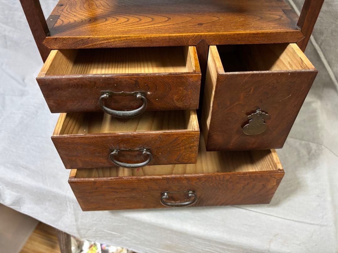 時代小箪笥 欅材 天然木 アンティーク家具 ビンテージ 木製箪笥