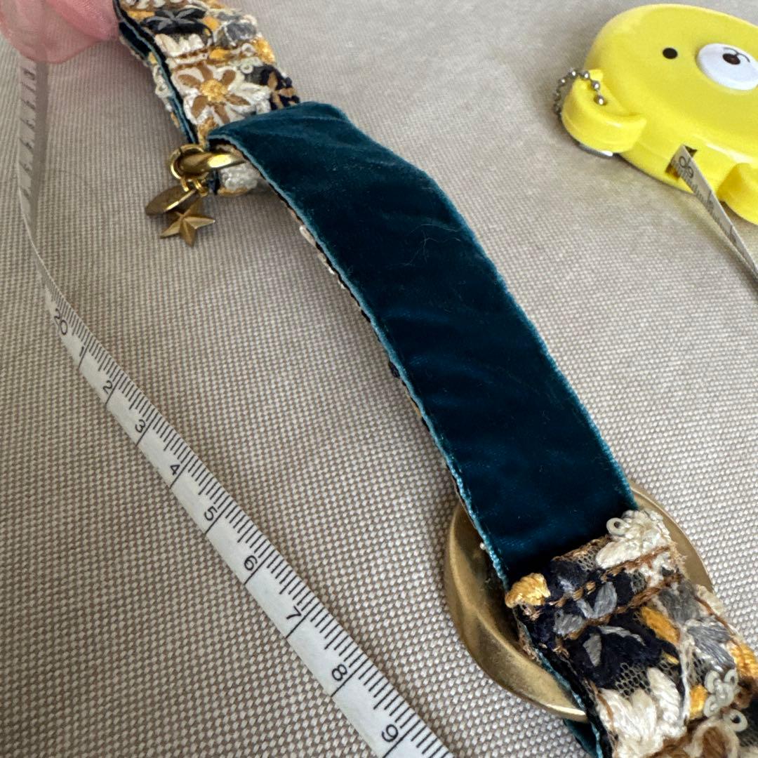 Sorters ソッタス　花柄刺繍 ベルベット犬用首輪　新品未使用
