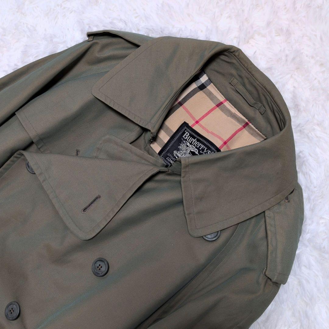 【美品】バーバリー☆玉蟲色　ノバチェック　ベルト付　トレンチコート　メンズ