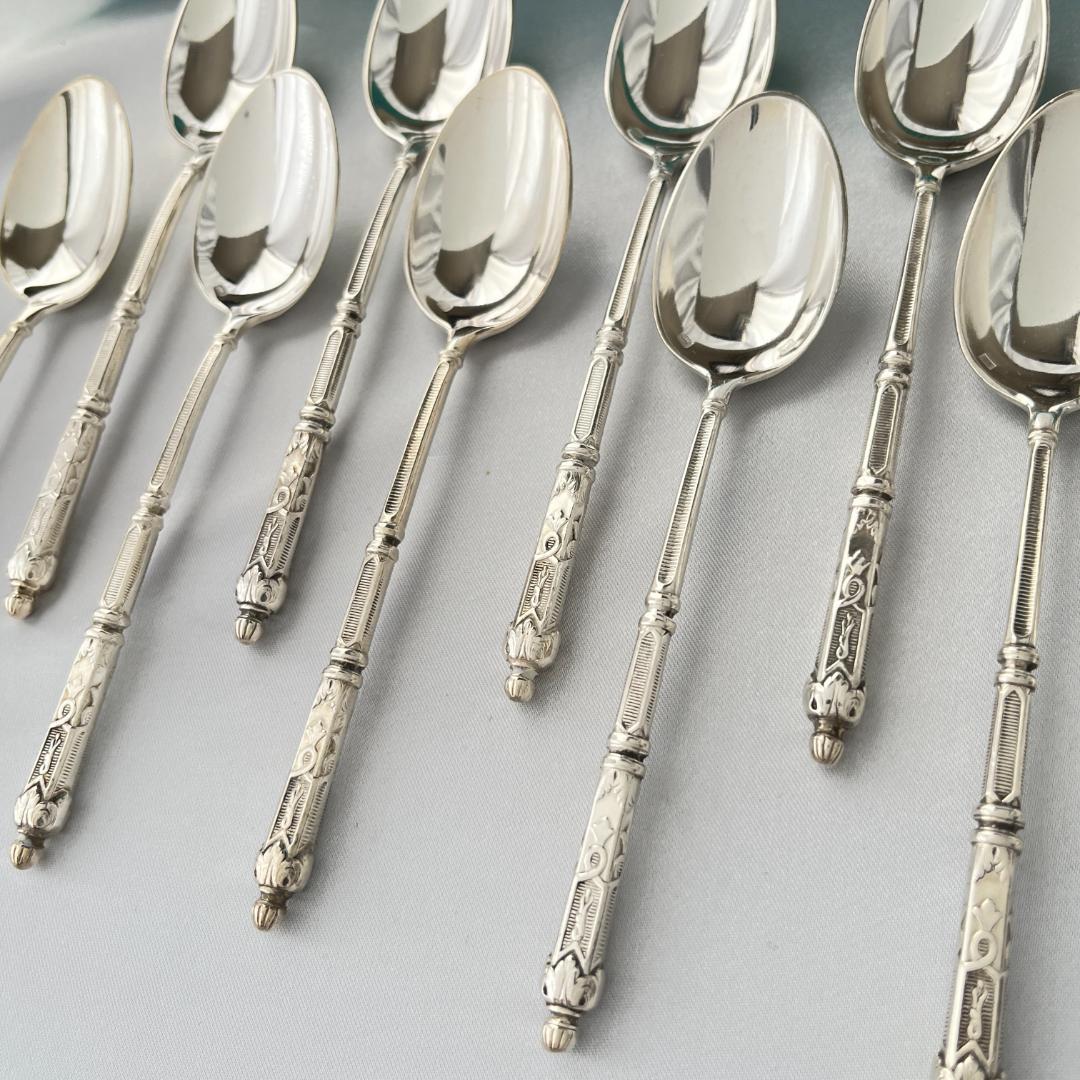 【SFAM】 ロシア様式のコーヒースプーン 12本組 仏蘭西 13.5cm
