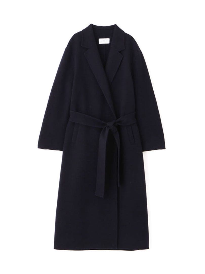 新品未使用品ETRE TOKYO メルトンロングリバーコート　ネイビー　Sサイズ