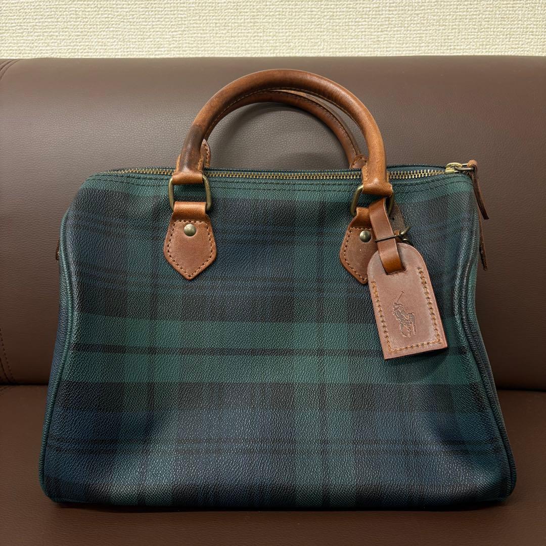 ◎ポロラルフローレンミニボストンバッグ　ヴィンテージグリーン